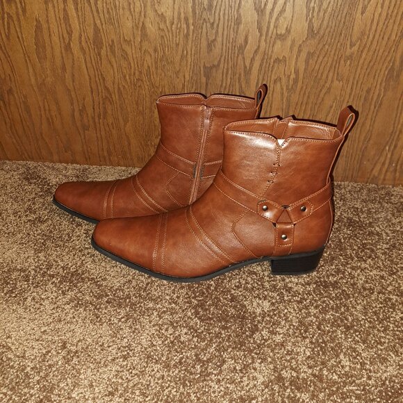 NWOT Metrocharm Men's Casual Belt Strap Studded Western Cowboy Shoes Boots 13 - Picture 6 of 9